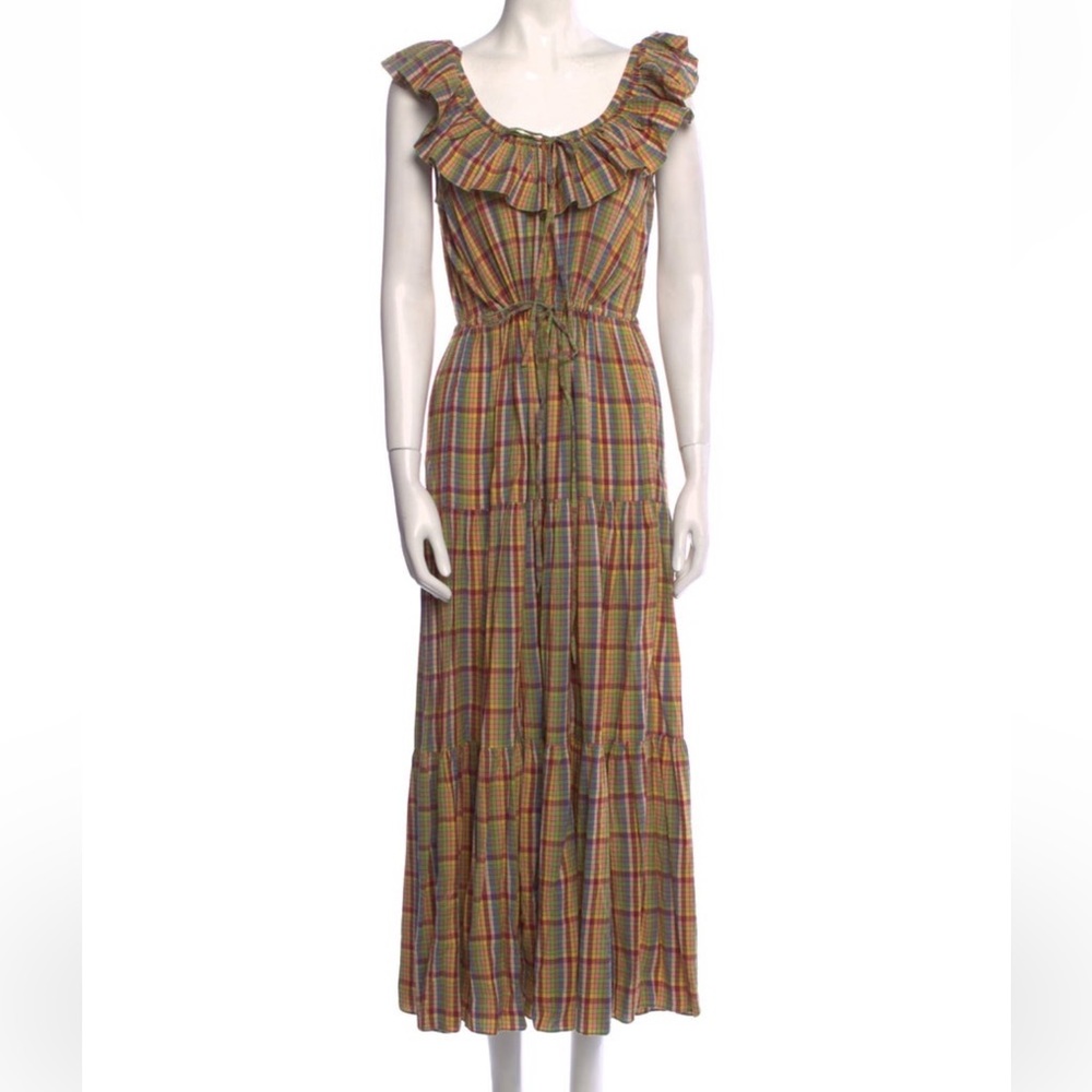 Doen Plaid Print Long Dress